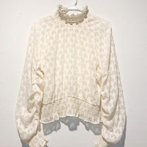 H&M high neck balloon sleeve blouse